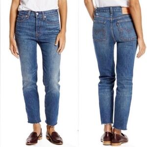 Levi’s White Oak Cone Denim Women’s 27 Blue Jeans Straight Leg Hidden Button Fly